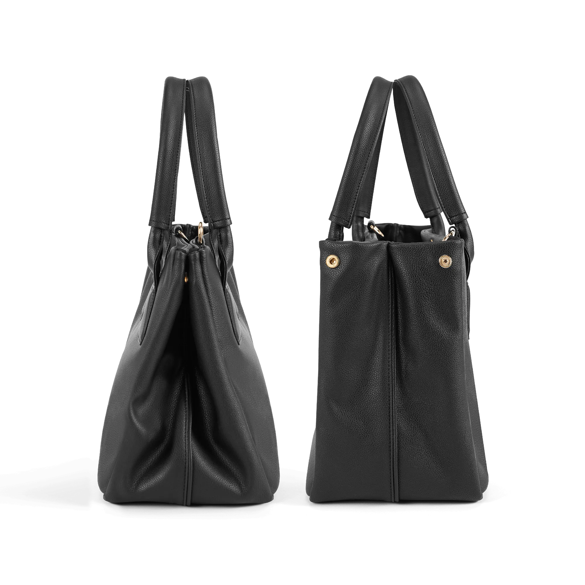 Indy Vegan Leather Tote Bag | Black