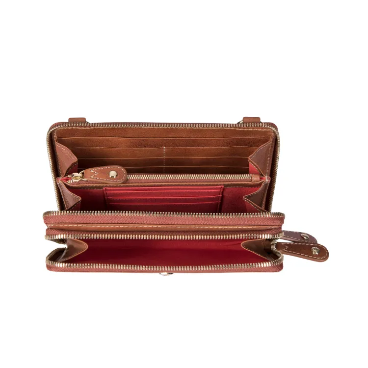 Ladies Purse with Detachable Strap - Tan
