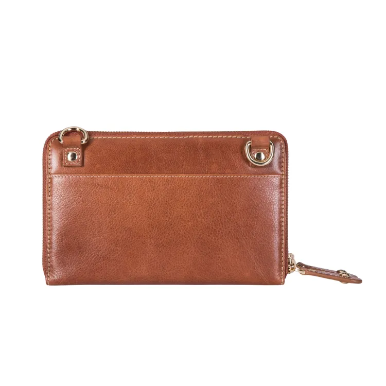 Ladies Purse with Detachable Strap - Tan