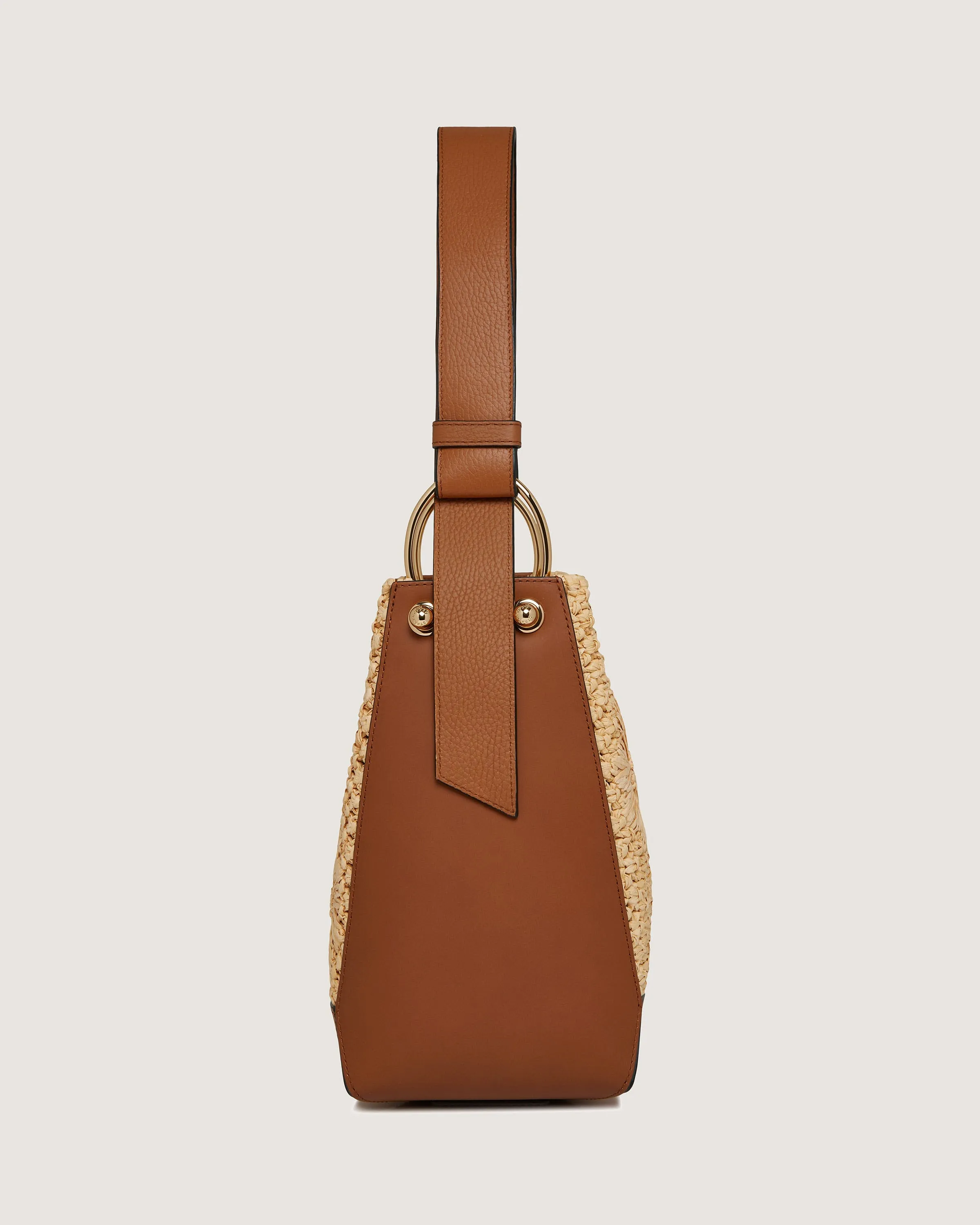 Lana Midi Bucket Bag - Floral Paper Raffia/Tan