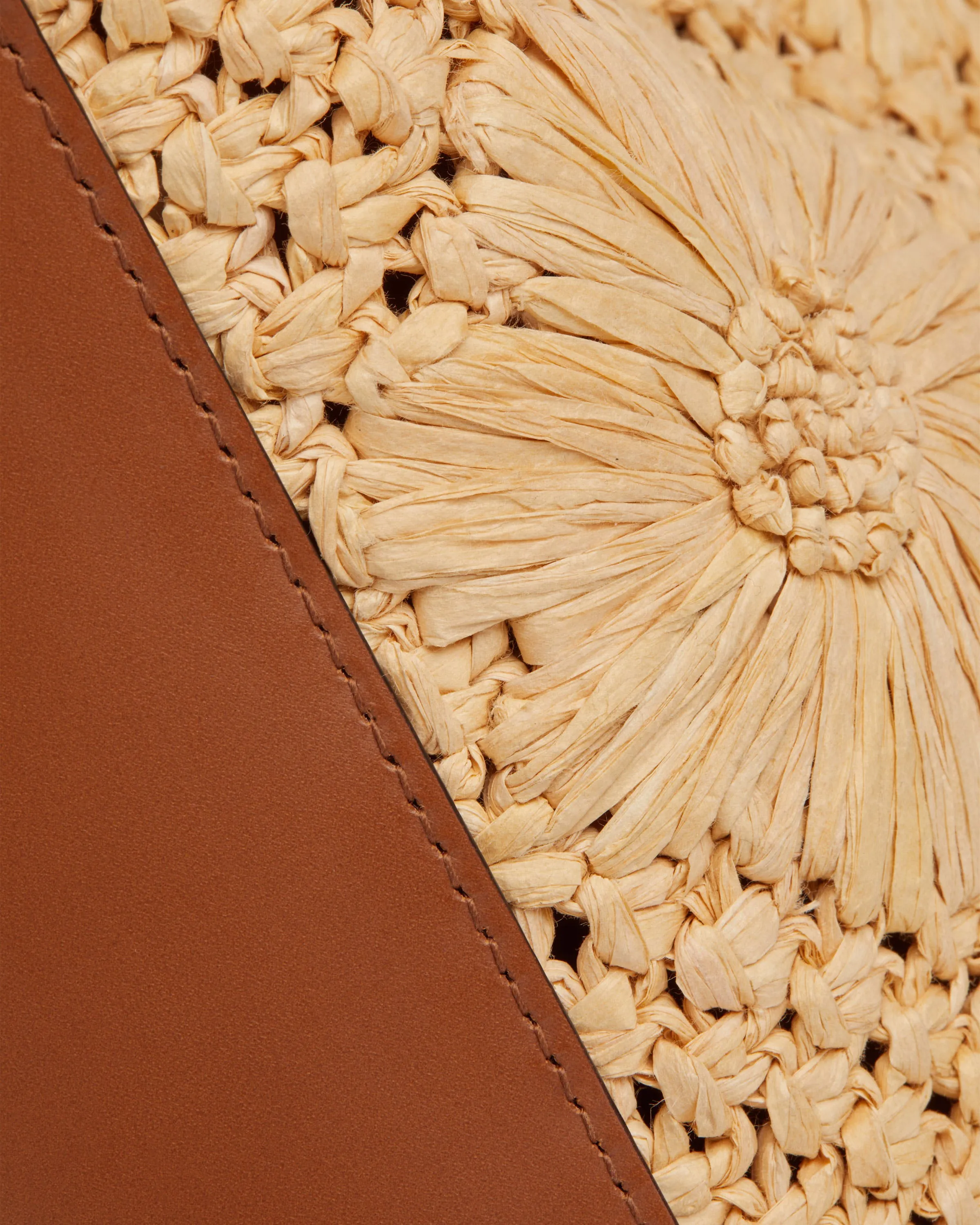 Lana Midi Bucket Bag - Floral Paper Raffia/Tan