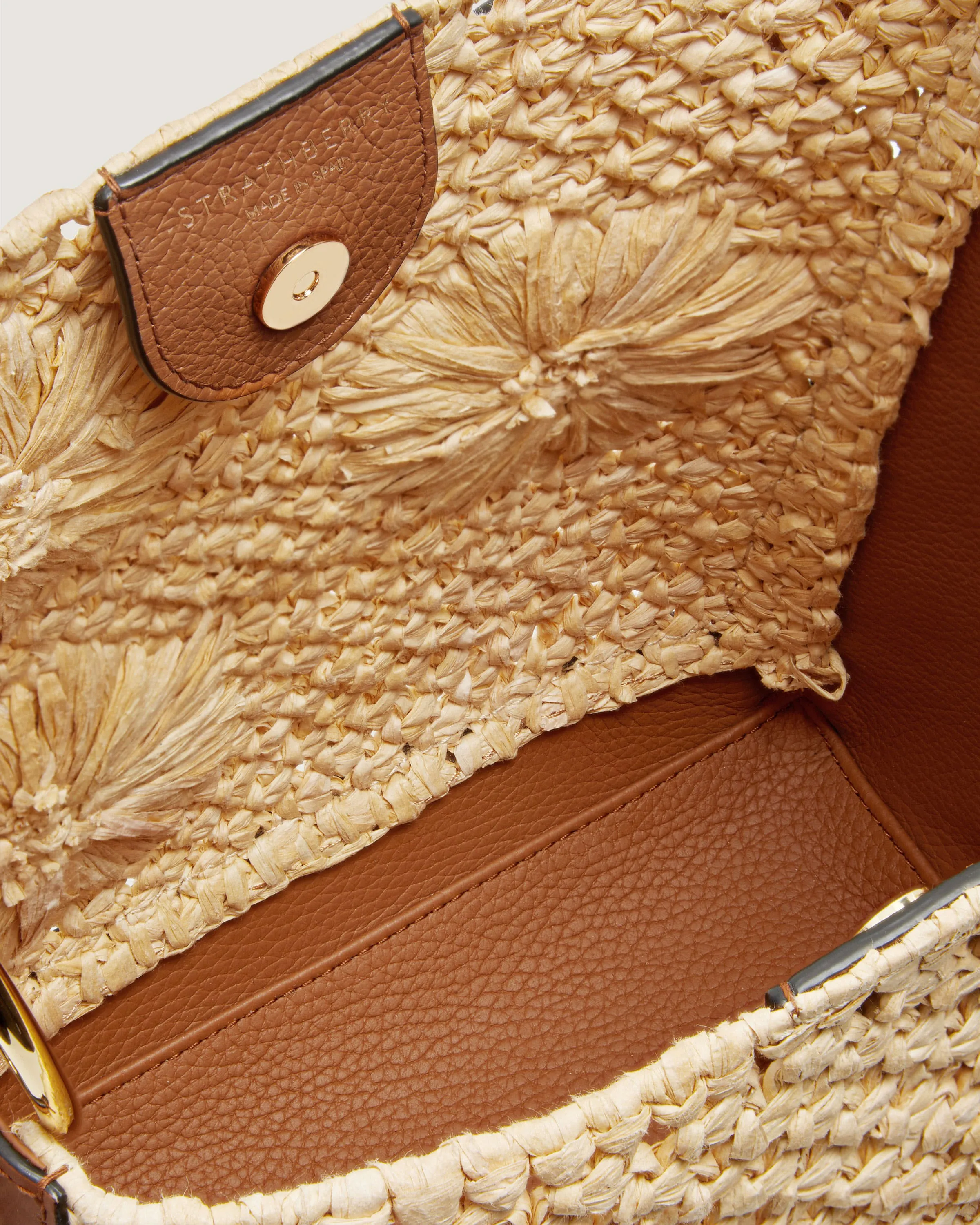 Lana Midi Bucket Bag - Floral Paper Raffia/Tan