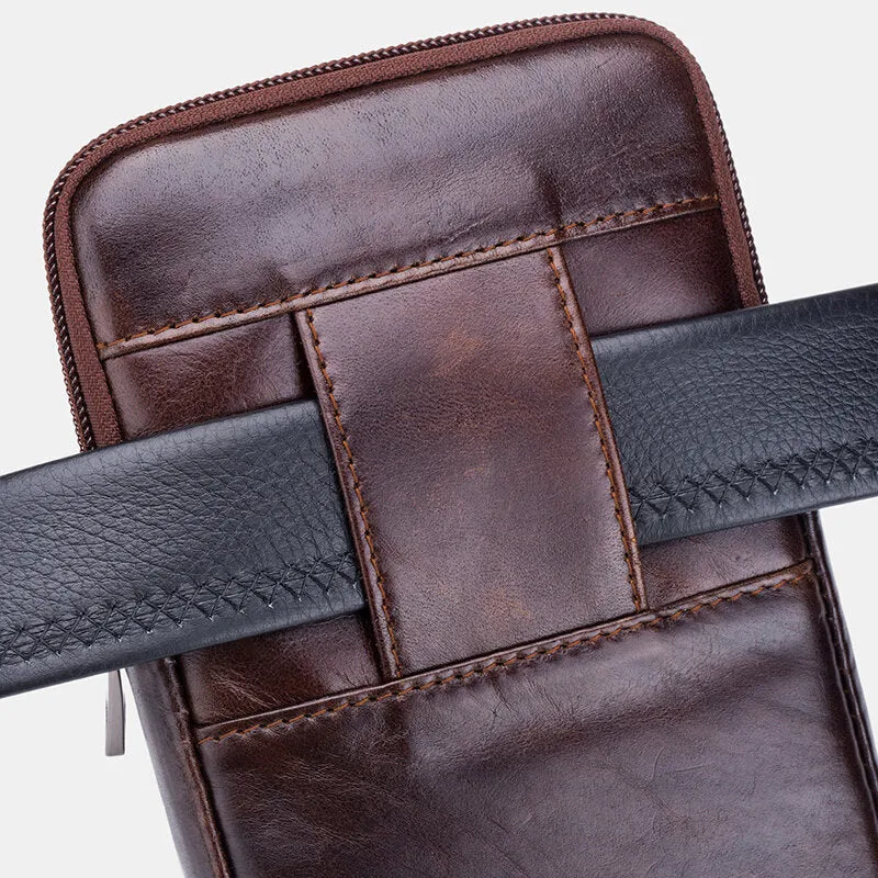 Leather Mini Waist Bag Fashion Black Phone Bag Belt Bag For Women