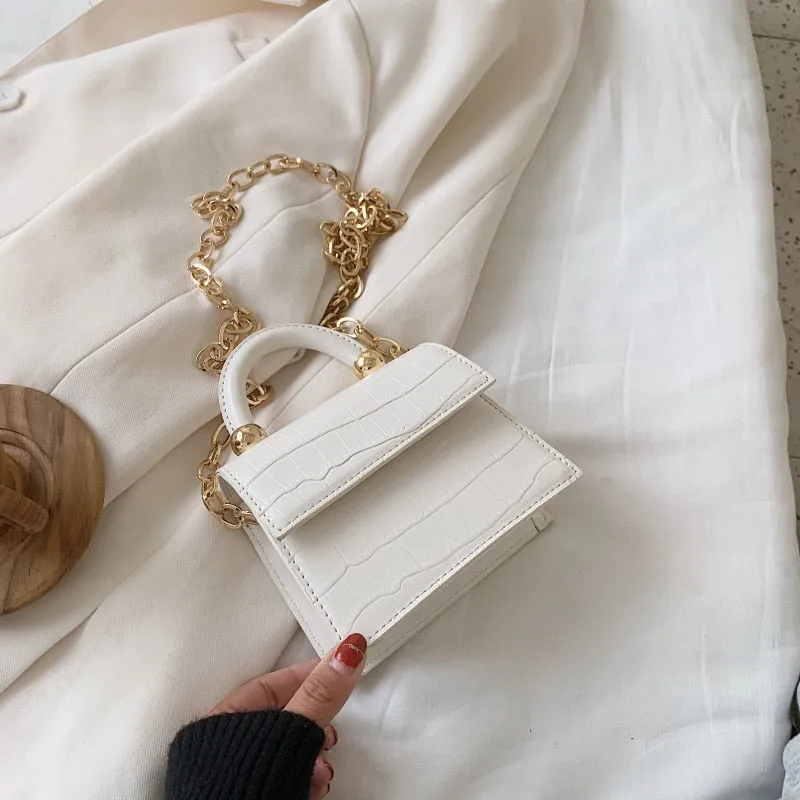 Luxury Stone Pattern Mini PU Leather Cross Bag For Women Shoulder Messenger
