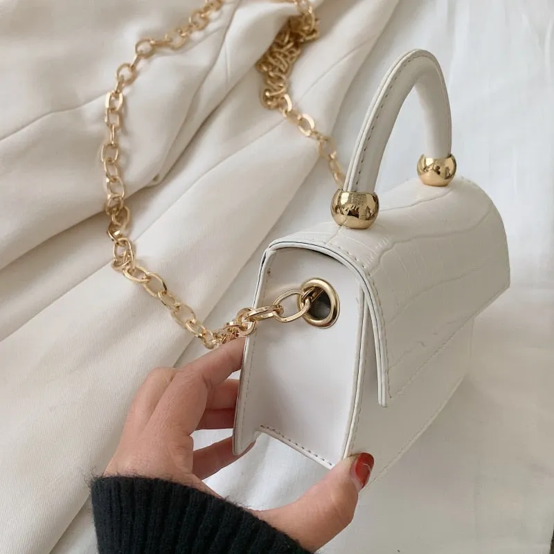 Luxury Stone Pattern Mini PU Leather Cross Bag For Women Shoulder Messenger