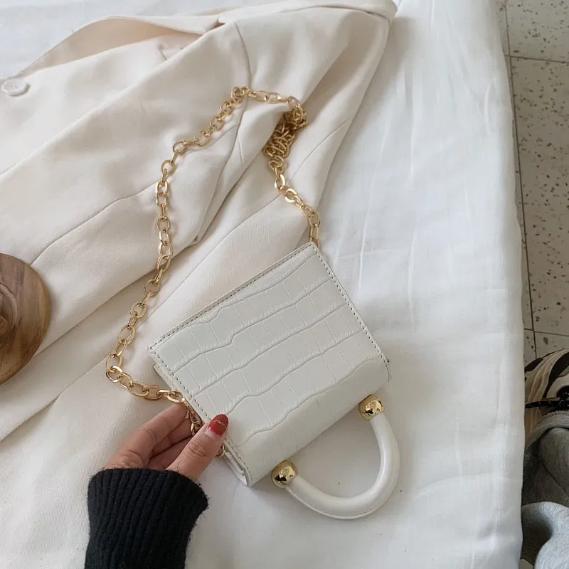 Luxury Stone Pattern Mini PU Leather Cross Bag For Women Shoulder Messenger
