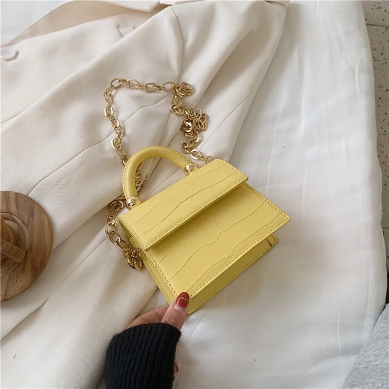 Luxury Stone Pattern Mini PU Leather Cross Bag For Women Shoulder Messenger