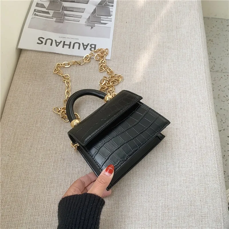 Luxury Stone Pattern Mini PU Leather Cross Bag For Women Shoulder Messenger