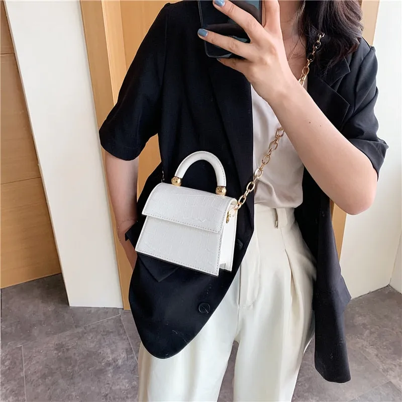 Luxury Stone Pattern Mini PU Leather Cross Bag For Women Shoulder Messenger