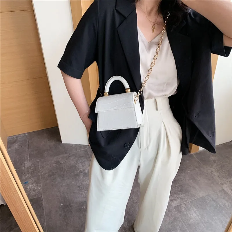 Luxury Stone Pattern Mini PU Leather Cross Bag For Women Shoulder Messenger