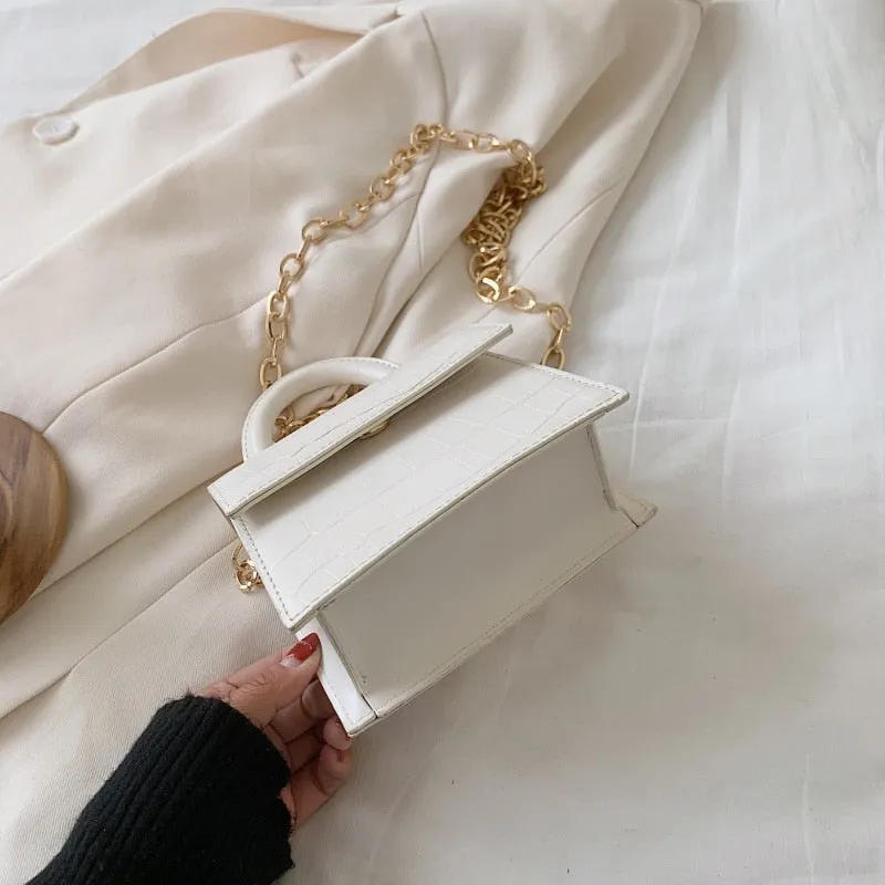 Luxury Stone Pattern Mini PU Leather Cross Bag For Women Shoulder Messenger