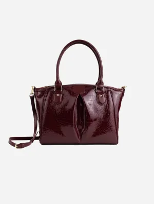 Madison Vegan Leather Handbag | Burgundy