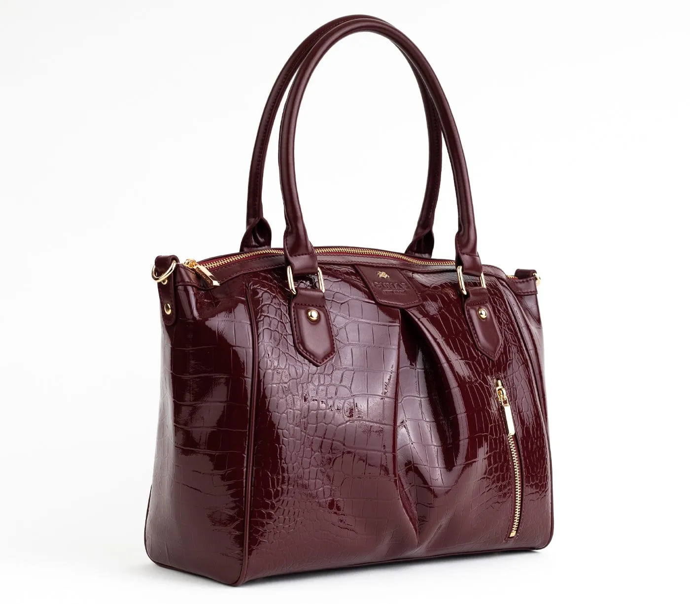 Madison Vegan Leather Handbag | Burgundy