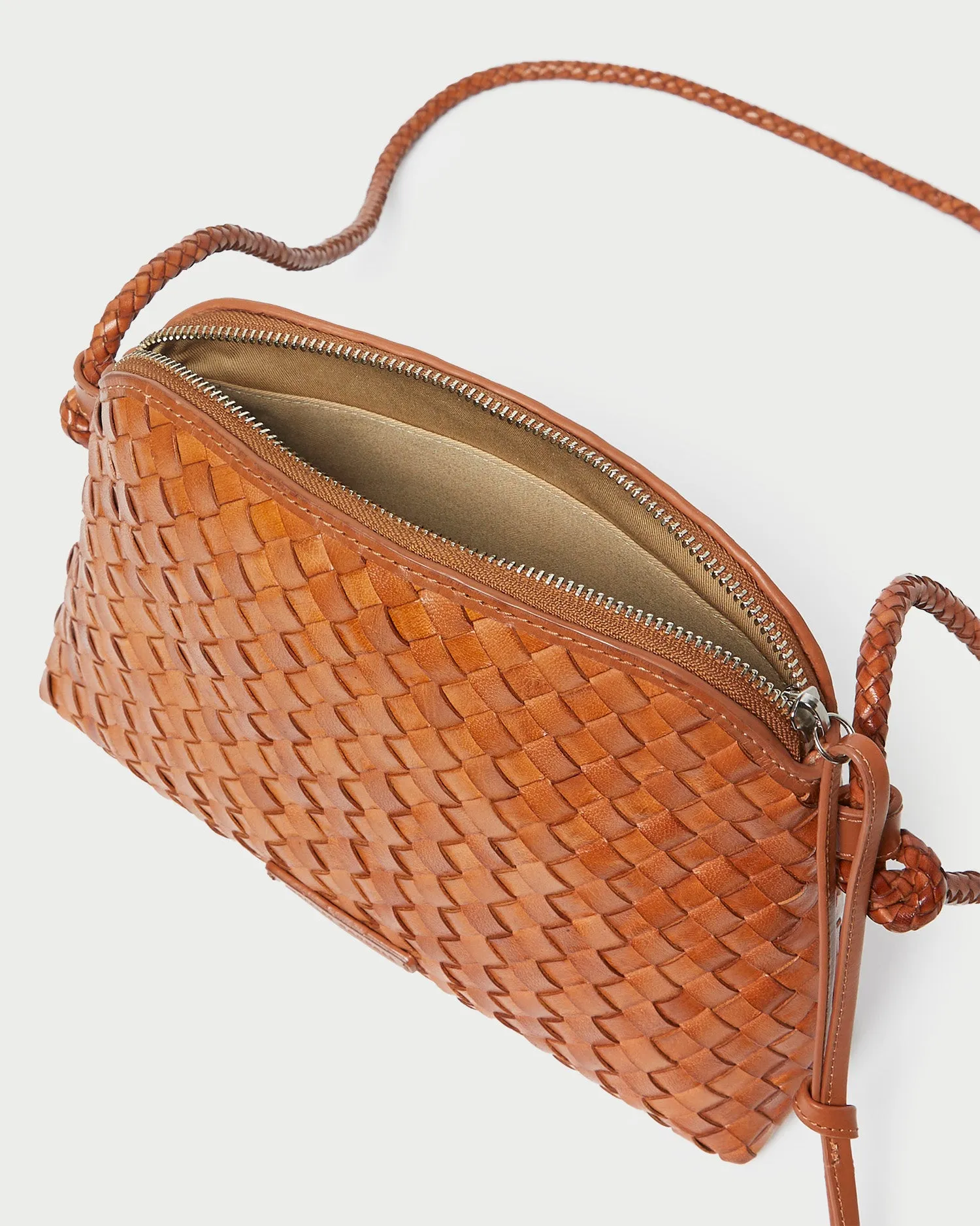 Mallory Timber Brown Woven Crossbody