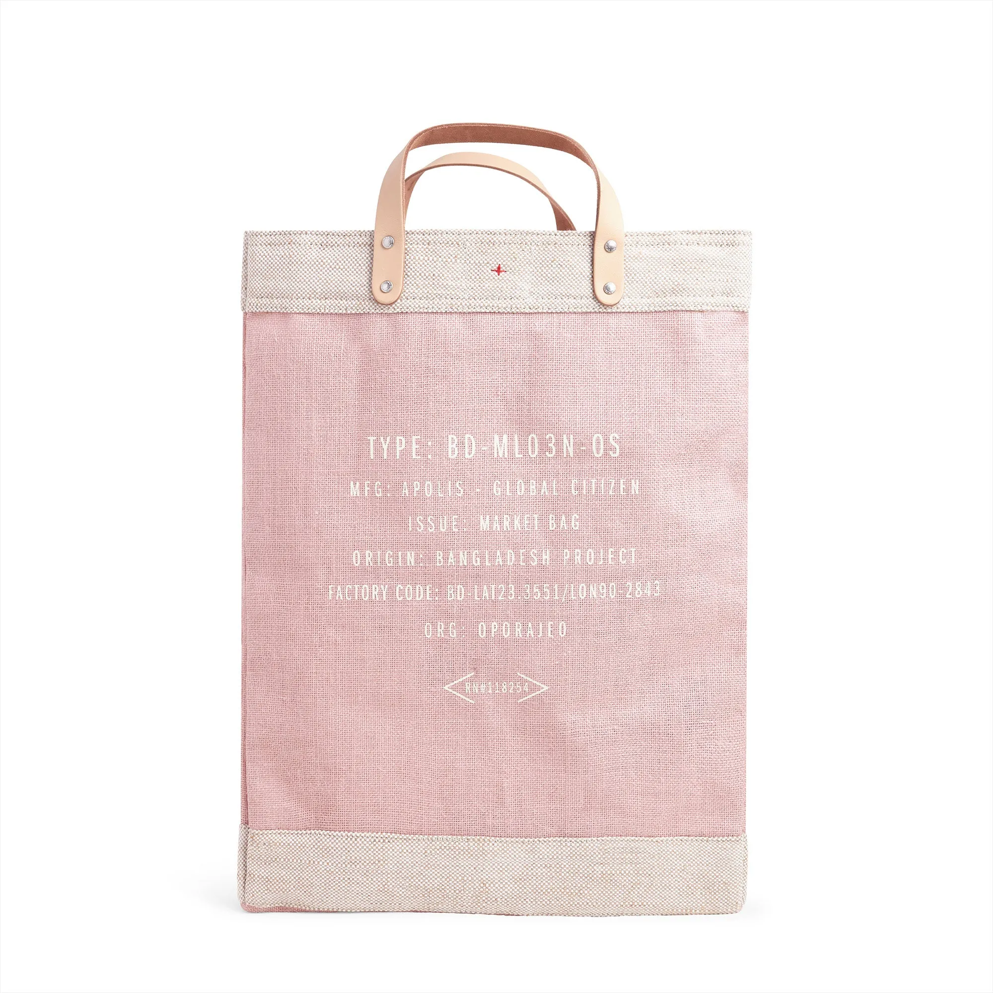 Market Bag in Blush with Strap