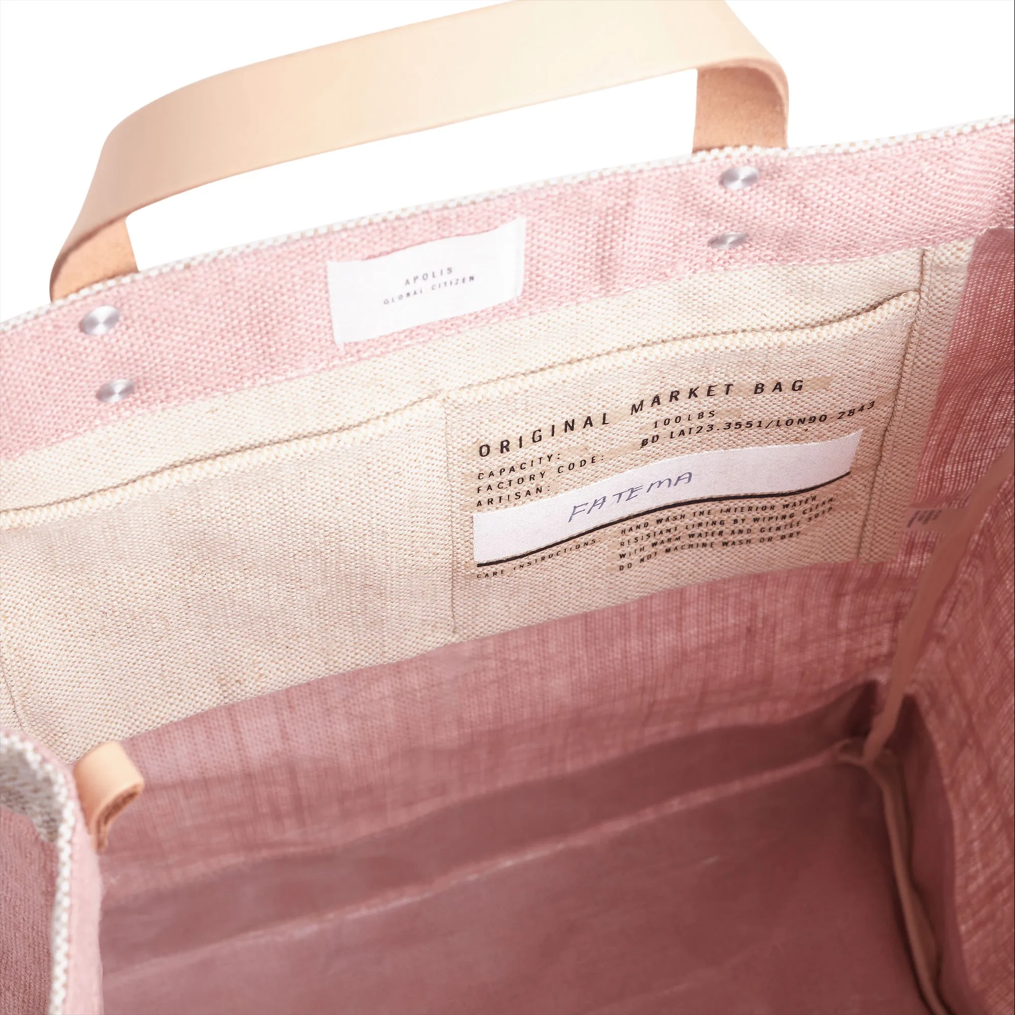 Market Bag in Blush with Strap