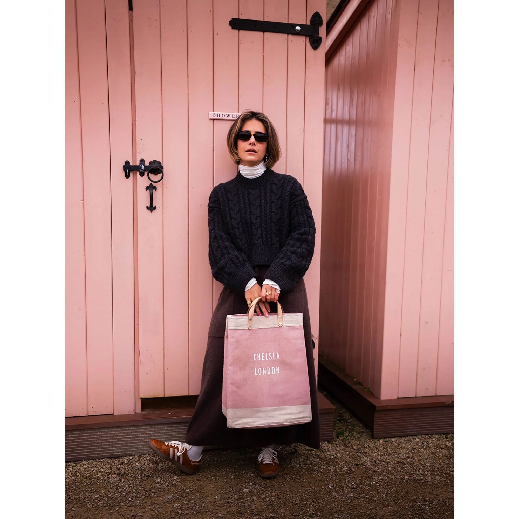 Market Bag in Blush with Strap
