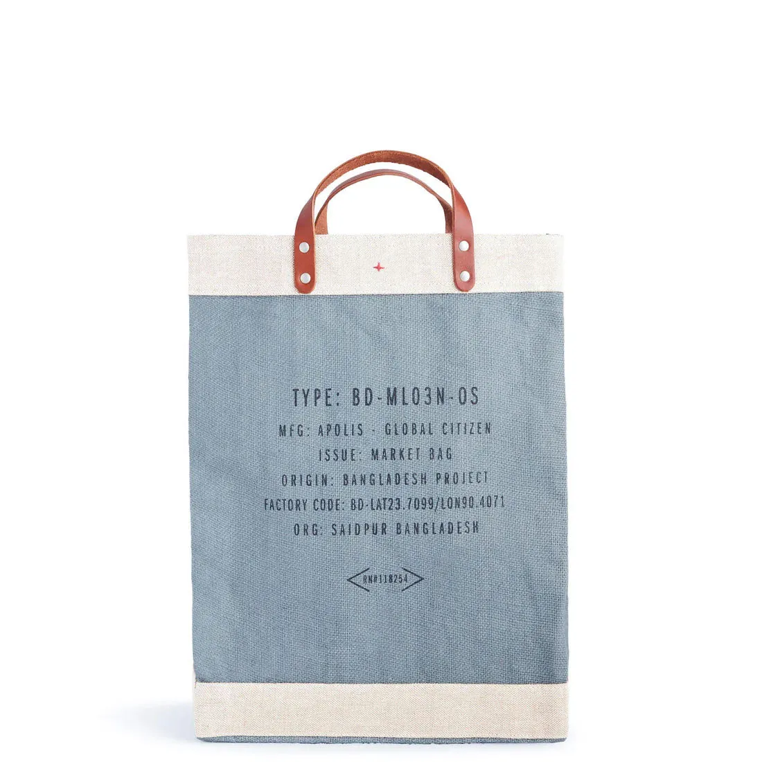 Market Bag in Cool Gray for L.A. MALIBU