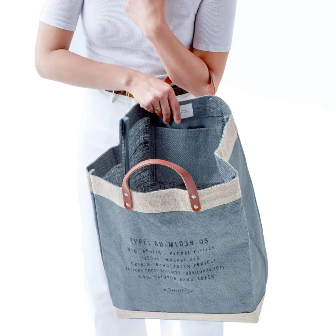 Market Bag in Cool Gray for L.A. MALIBU