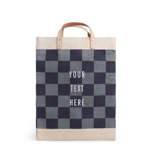Market Bag in Navy Checker