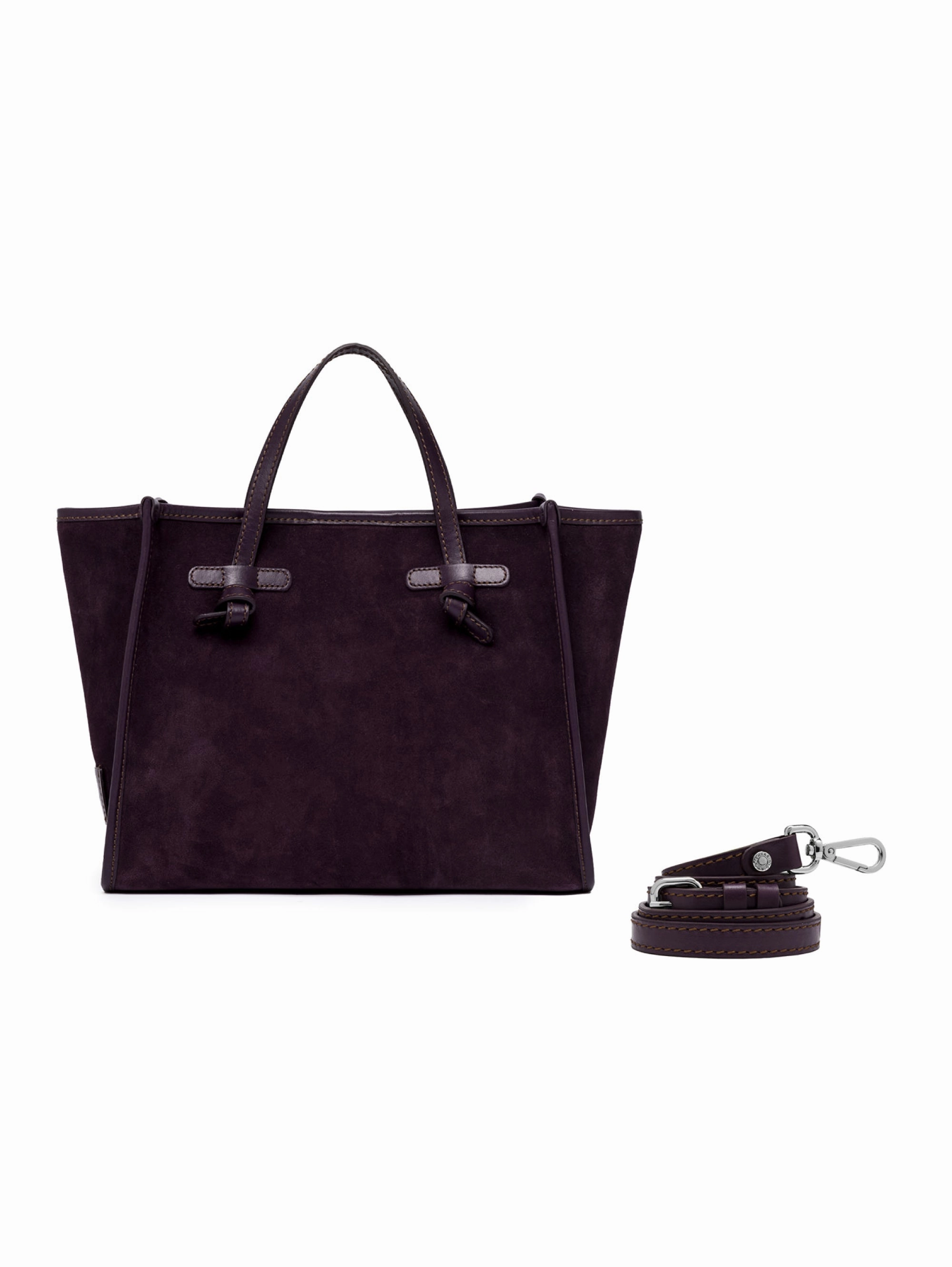 Miss Marcella 32 Plum Suede Handbag