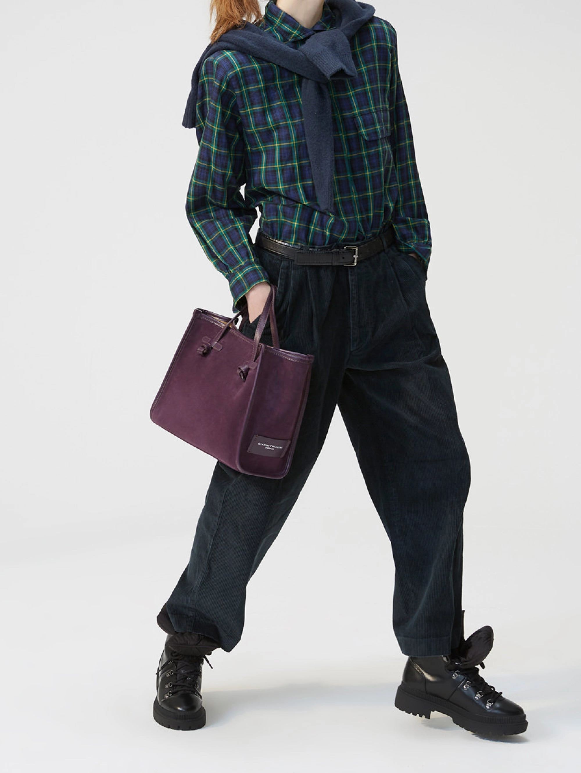 Miss Marcella 32 Plum Suede Handbag