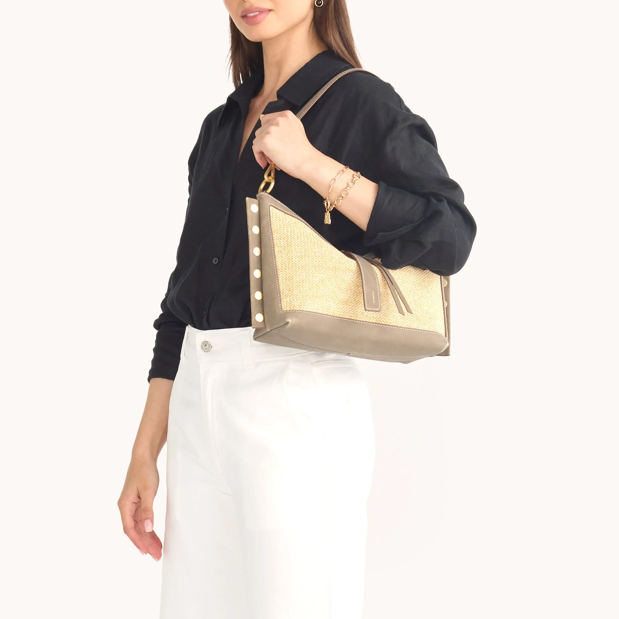 Mr. G | Pewter Raffia/Brushed Gold | Med