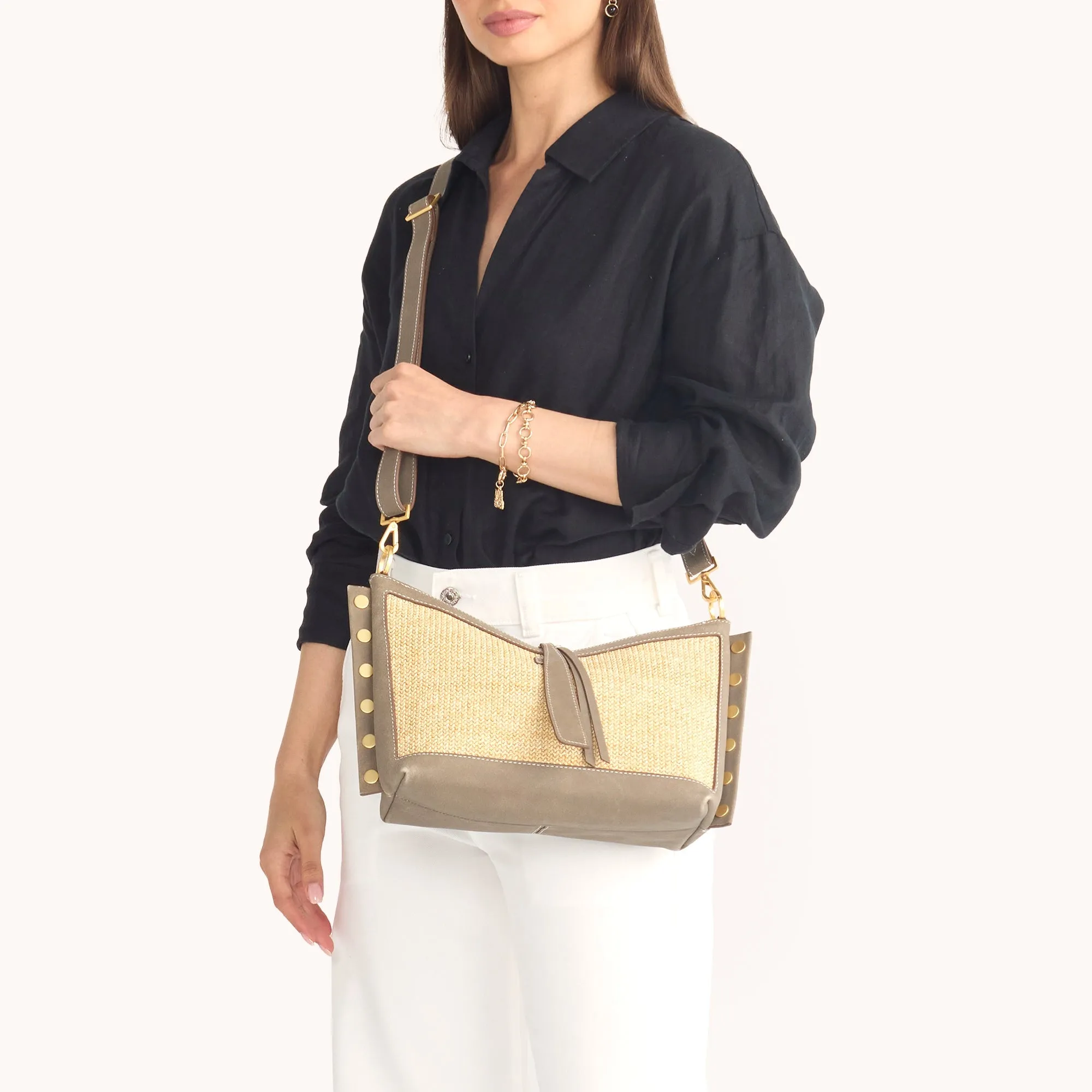 Mr. G | Pewter Raffia/Brushed Gold | Med