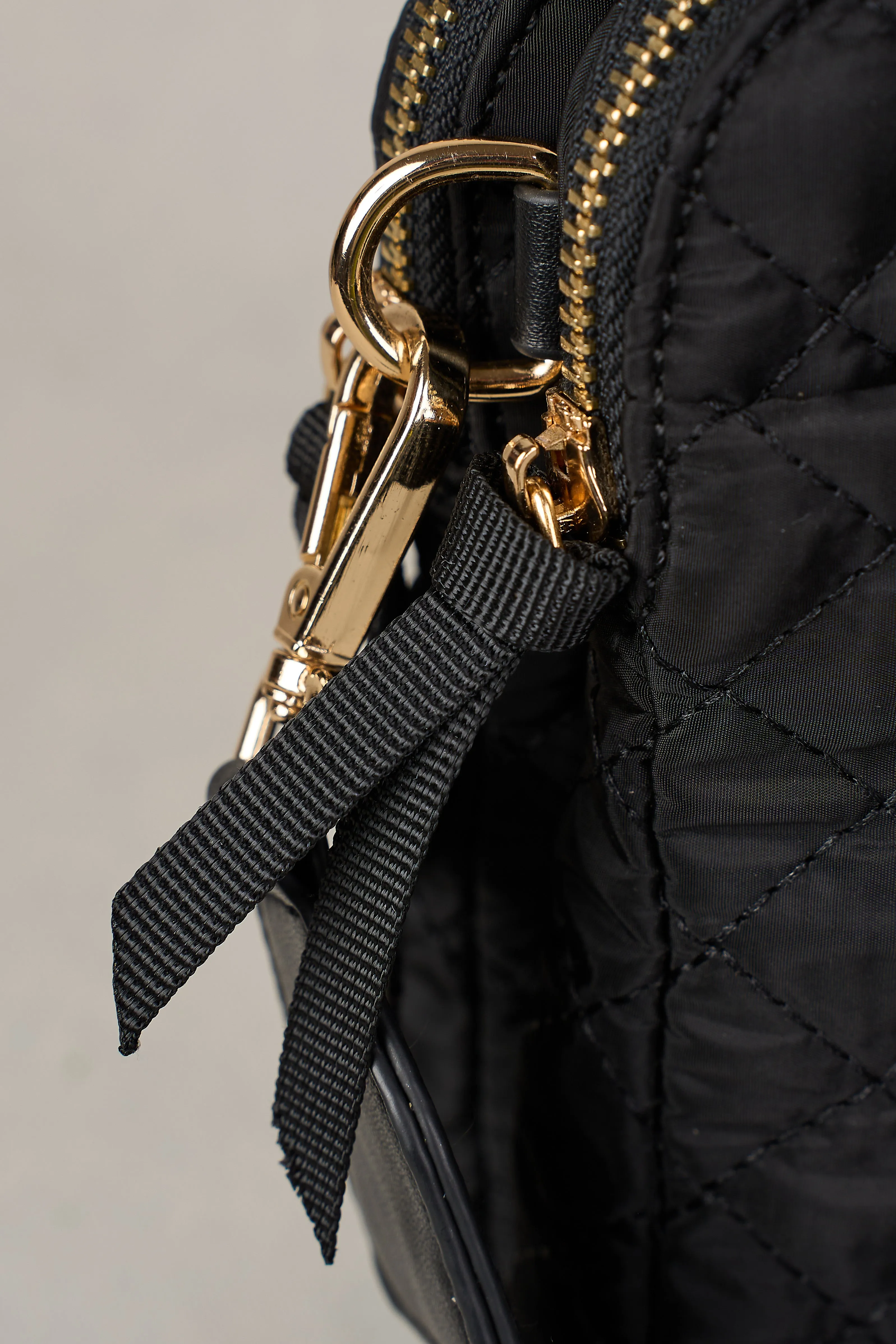 Naomi Quilted Crossbody Bag - Black