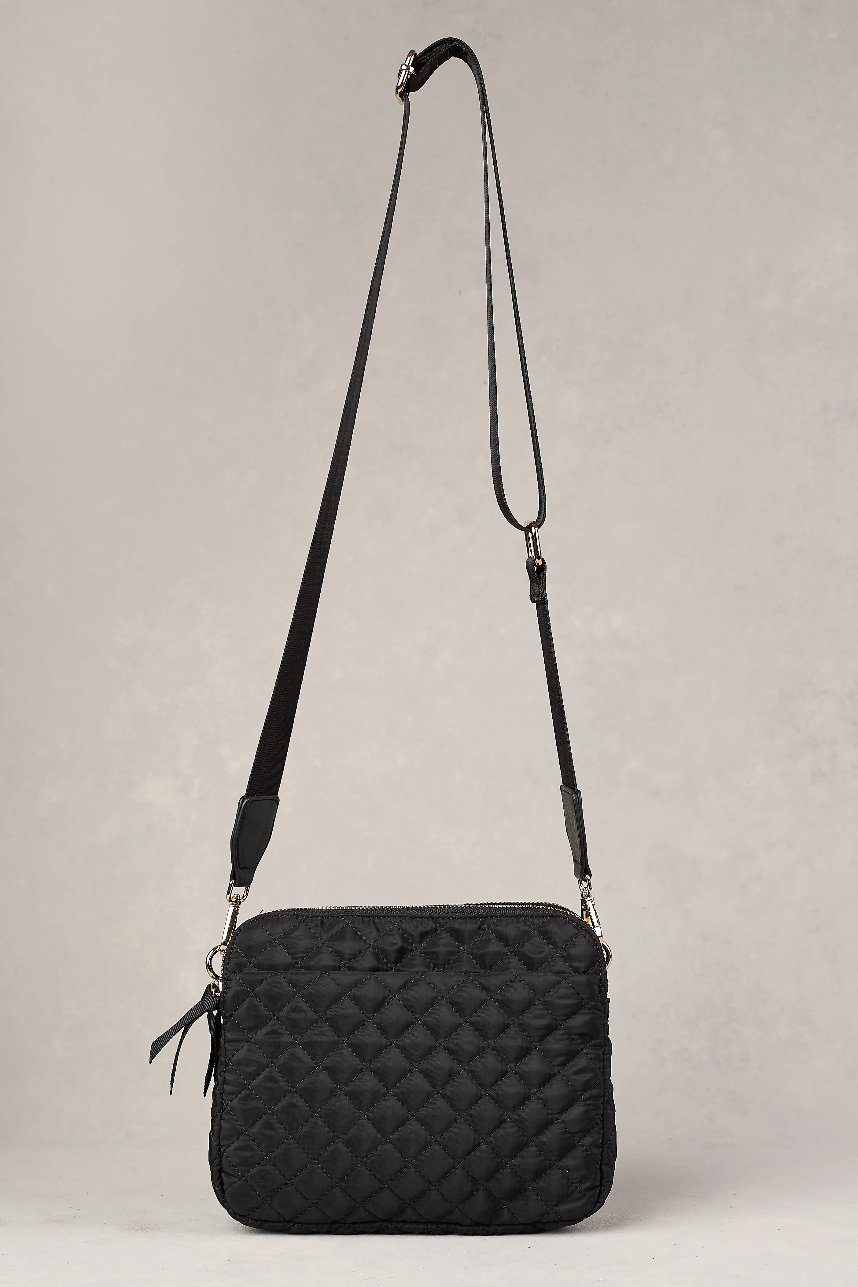 Naomi Quilted Crossbody Bag - Black