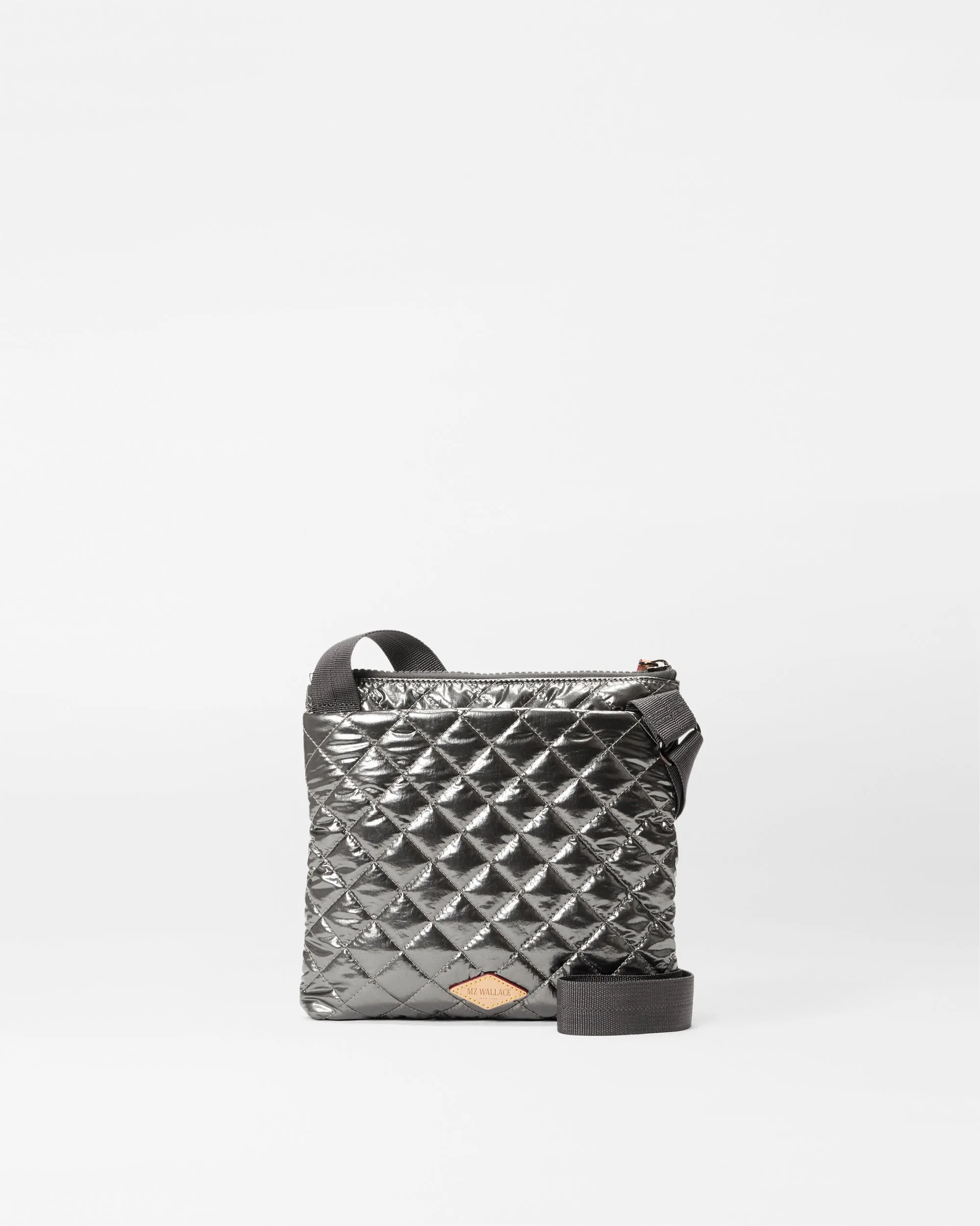 Pewter Metallic Metro Flat Crossbody