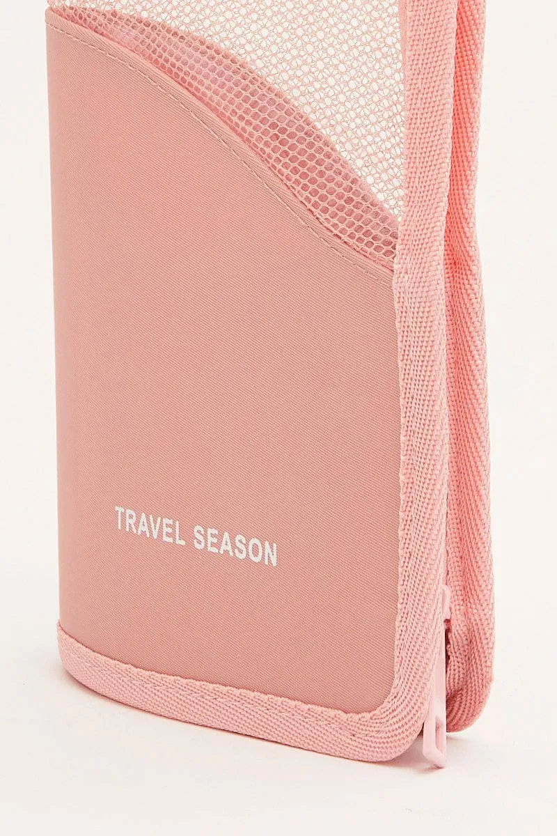 Pink Travel Makeup Brush Organizer Bag Cosmetic Bag