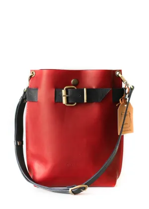 Red w/Black Leather Bag