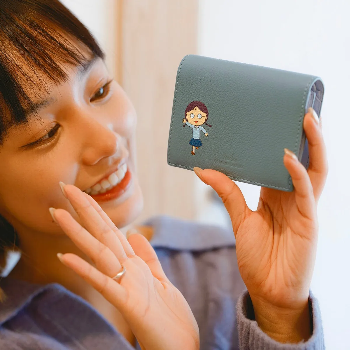 Samuel Ashley x Chibi Maruko Chan Bi-fold Leather Wallet