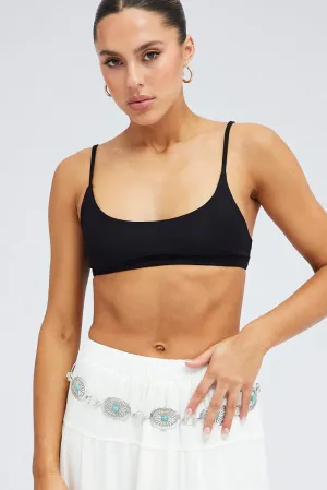 Silver Chain Studded Disk Circle Belt