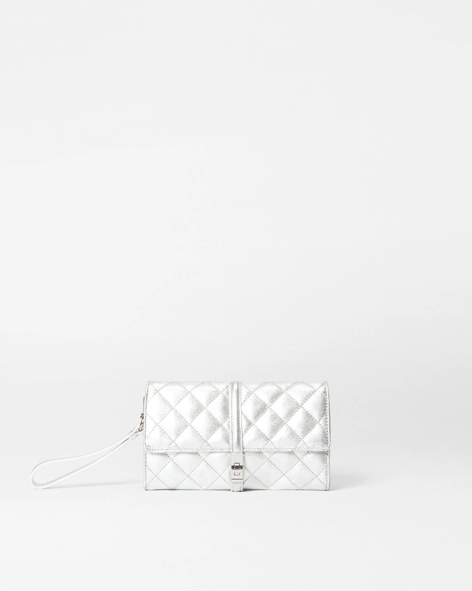 Silver Leather Astor Convertible Crossbody