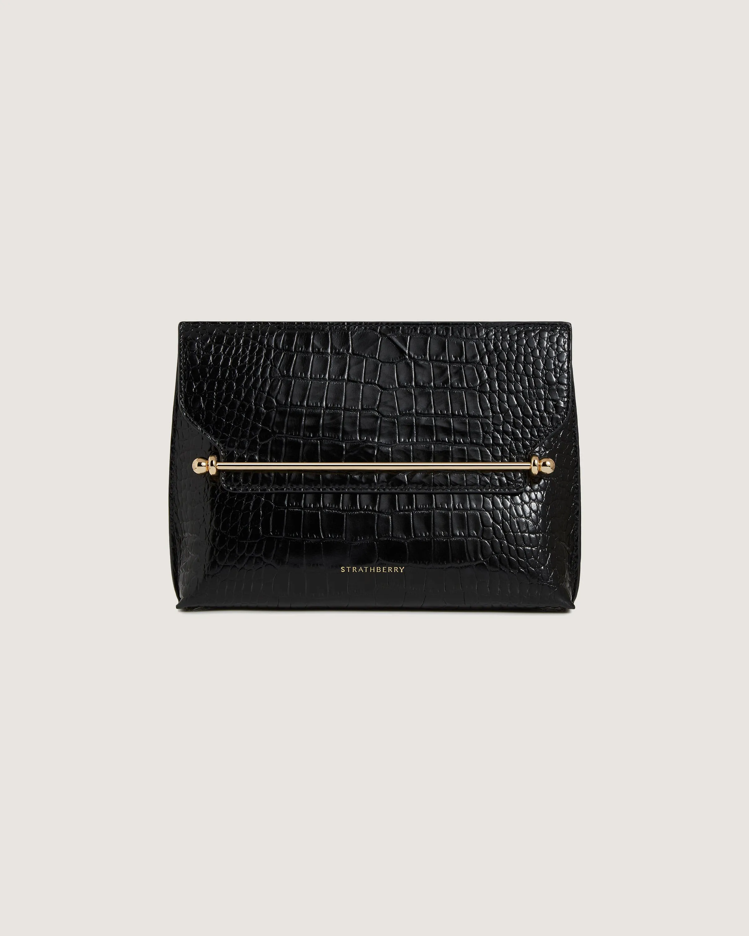 Stylist - Croc-Embossed Leather Black
