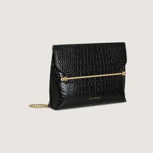 Stylist - Croc-Embossed Leather Black