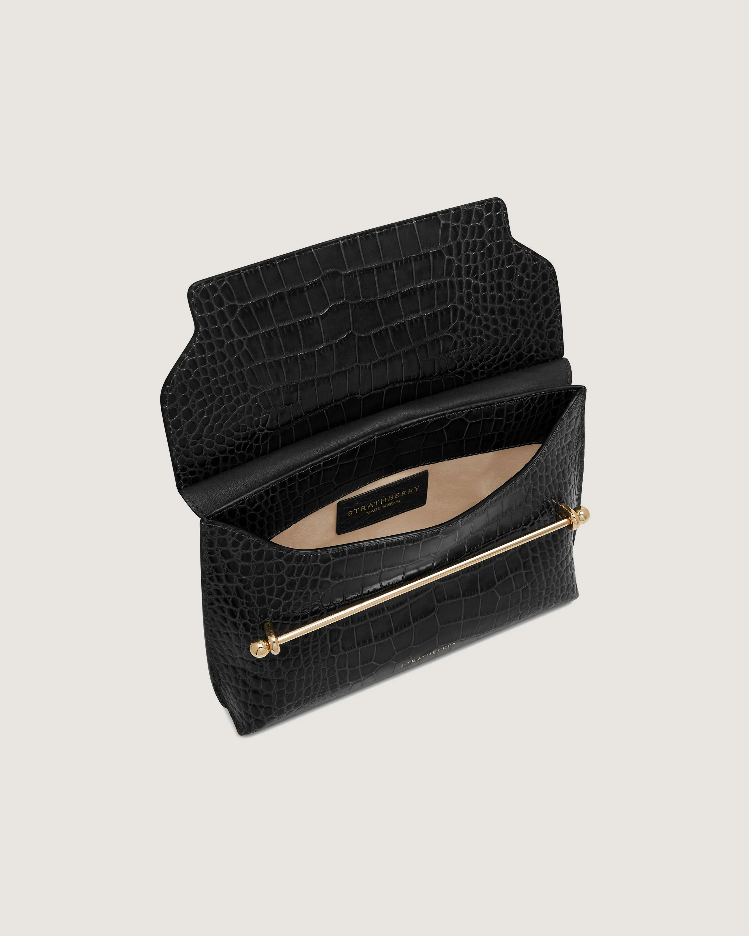 Stylist - Croc-Embossed Leather Black
