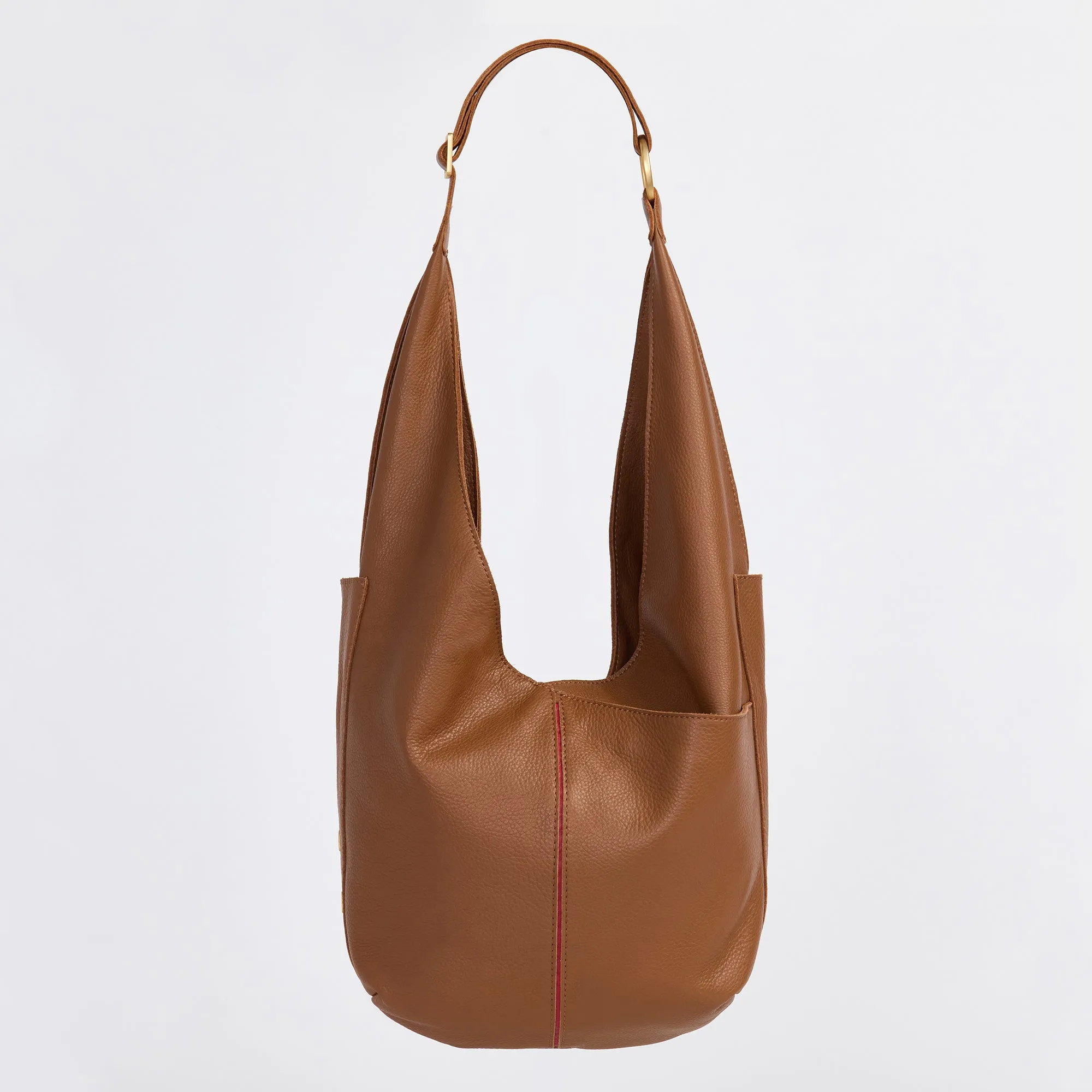Tom Zip | Mahogany Pebble/Brushed Gold Red Zip | Lrg