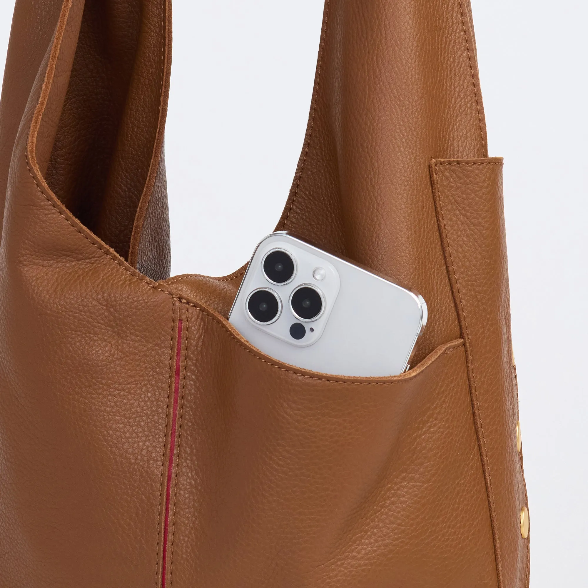Tom Zip | Mahogany Pebble/Brushed Gold Red Zip | Lrg