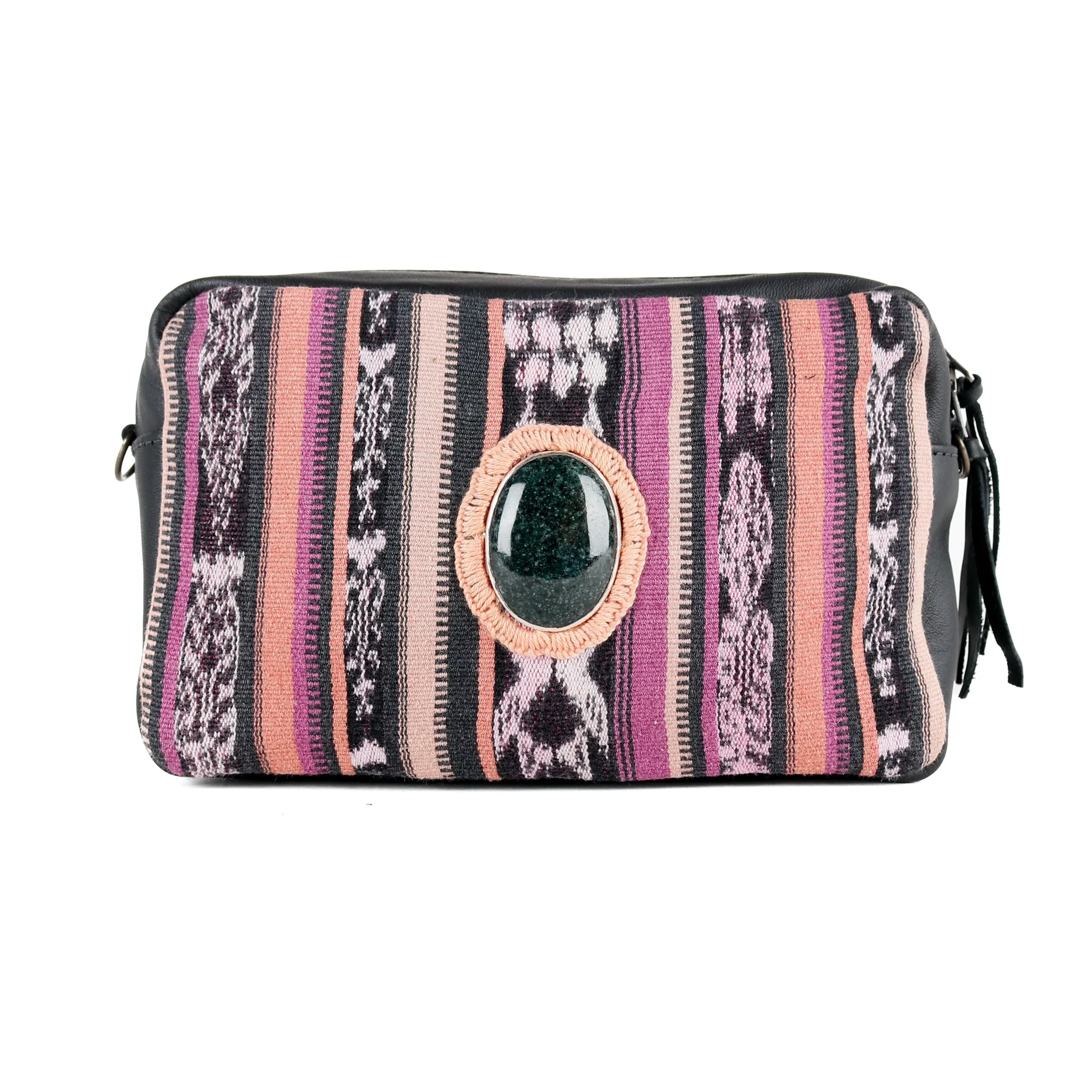 WANDER CROSSBODY BAG   STRAP SET - CORTE WITH JADE - BLACK - NO. 15546