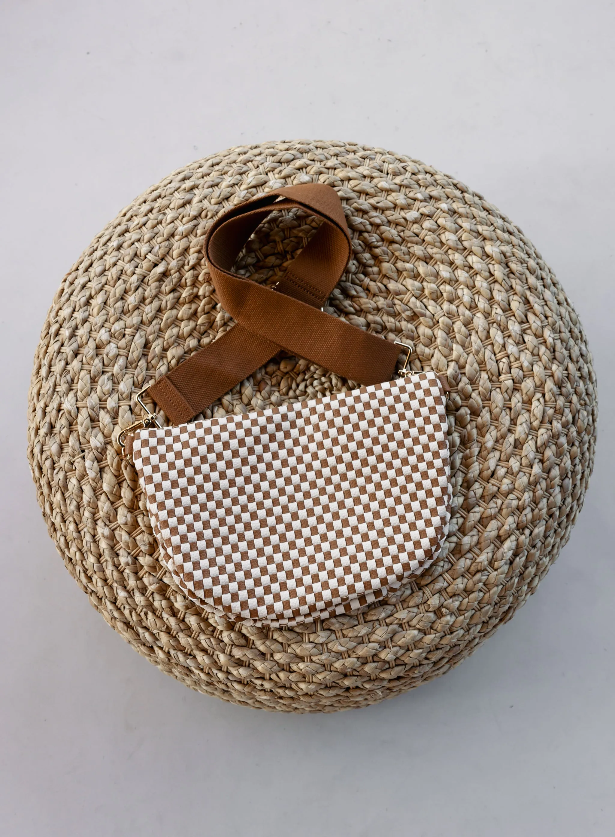 Westlyn Woven Bum Bag - Checkered Brown