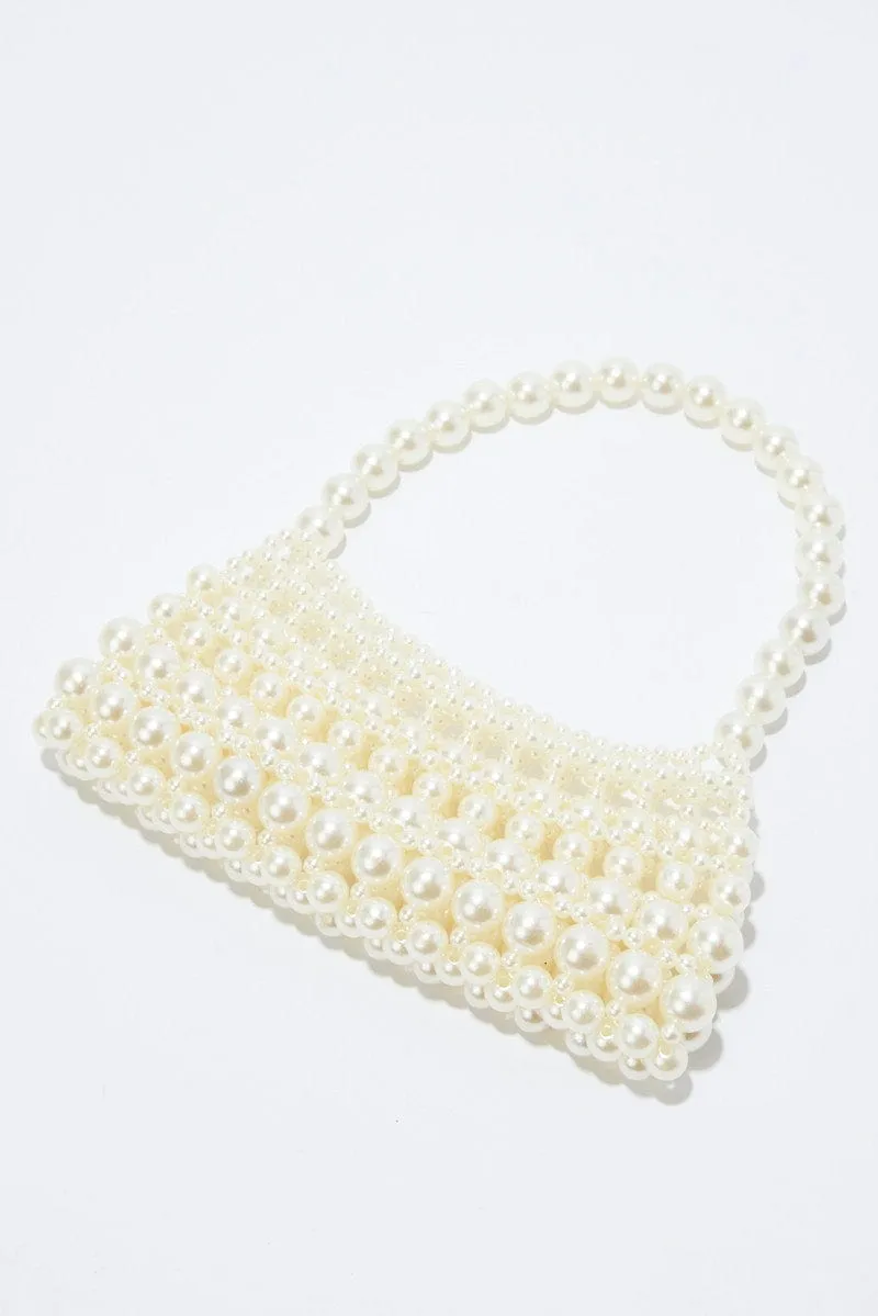White Faux Pearl Bag