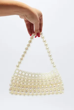 White Faux Pearl Bag