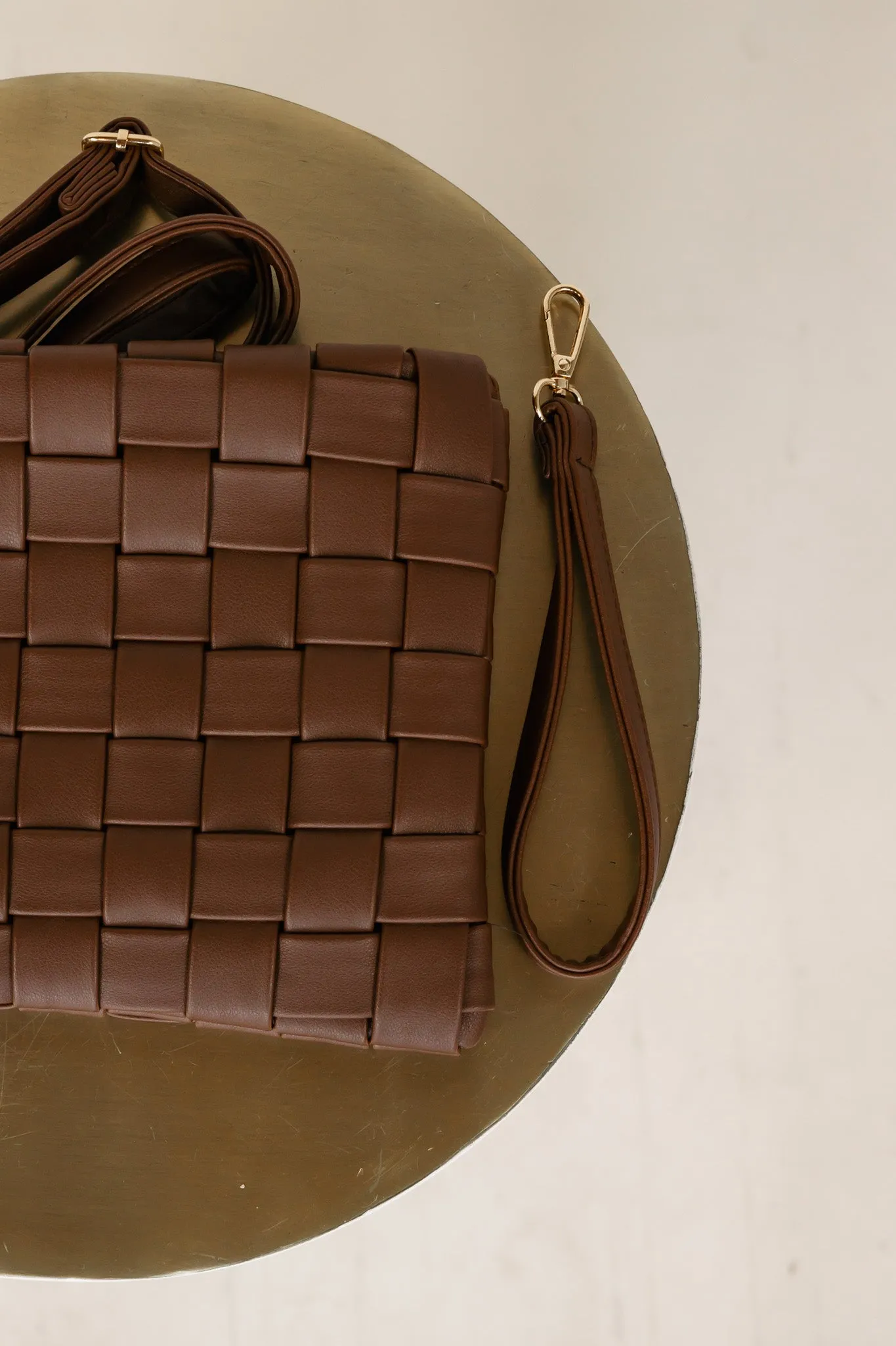 Winnie Basket Weave Bag - Coffee