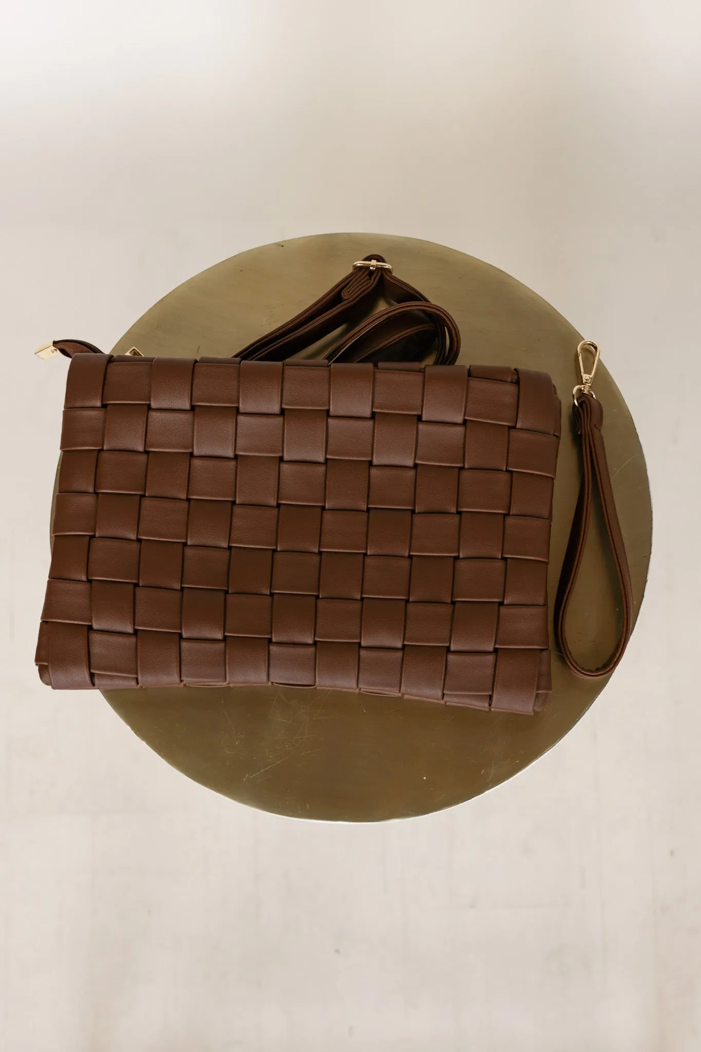 Winnie Basket Weave Bag - Coffee